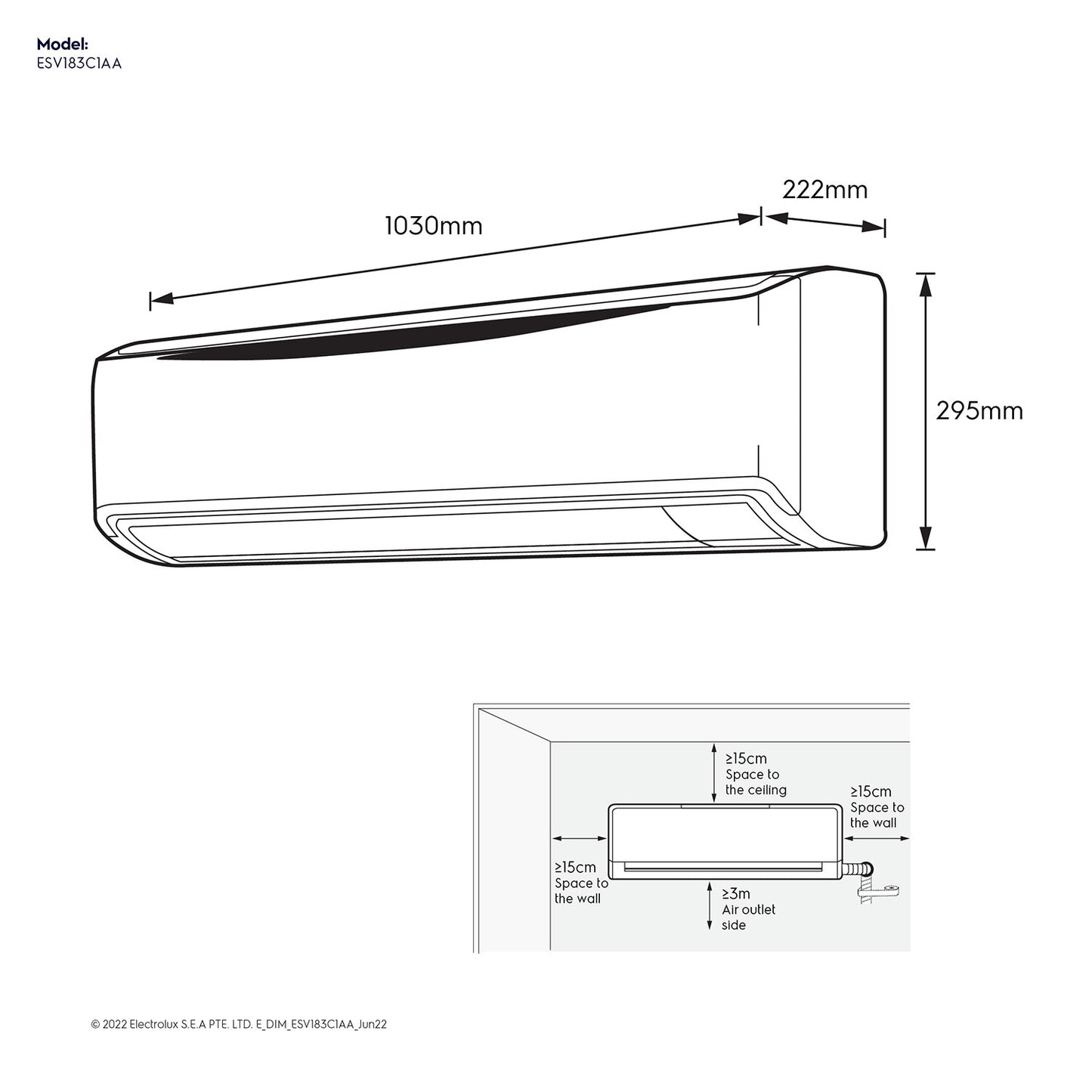 ESV183C1AA - 1.5 Ton inverter air conditioner (UltimateHome 300)