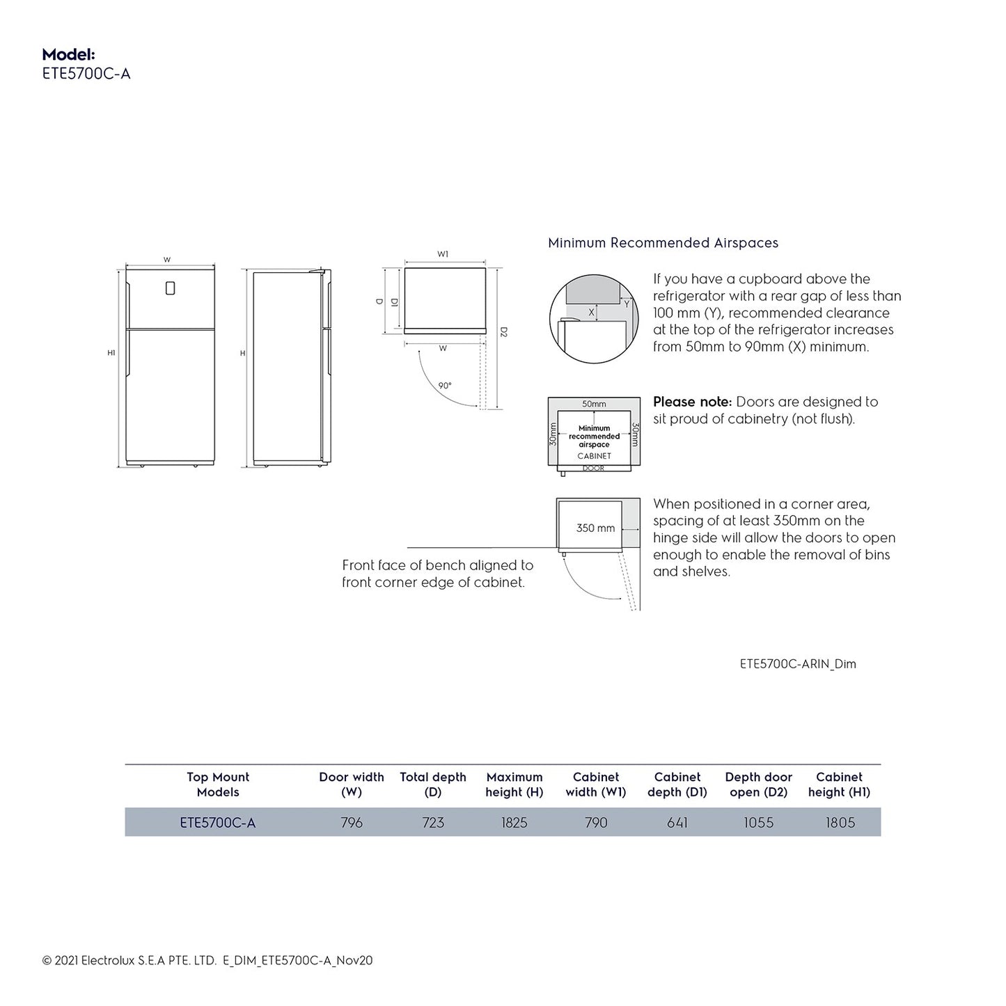 ETE5700C-A 573L Refrigerator (UltimateTaste 500)