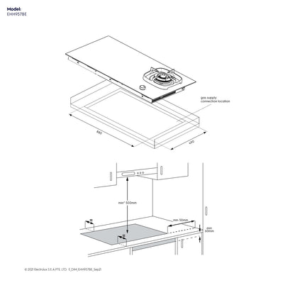 90cm built-in hybrid induction hob - EHH957BE ( UltimateTaste 900 )